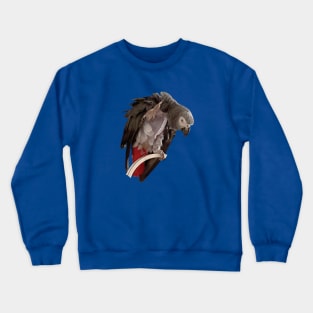 Einstein African Grey Parrot Waving, Bare Chest Crewneck Sweatshirt